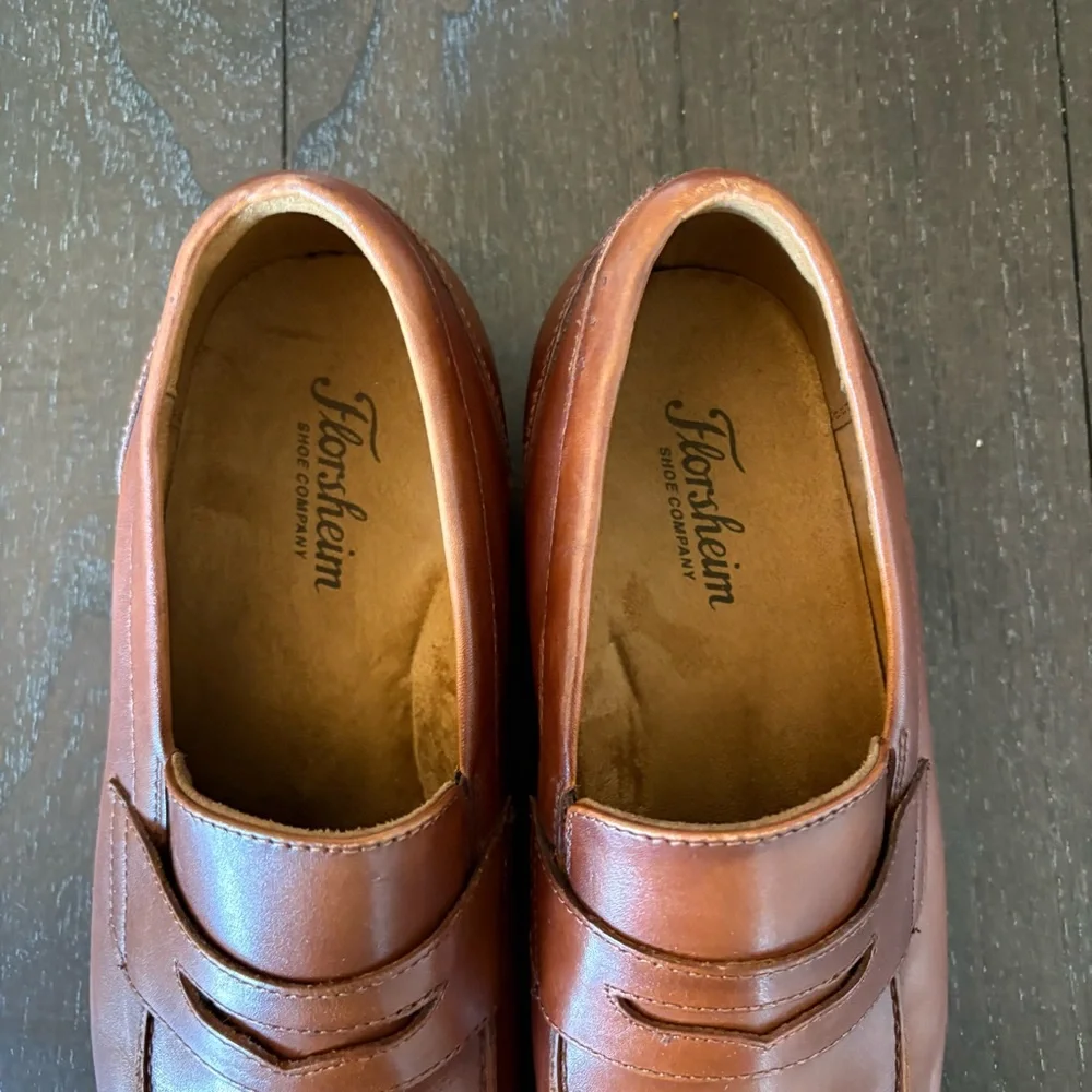 Florsheim Sorrento Moc‎ Toe Penny Loafers Cognac Size 9